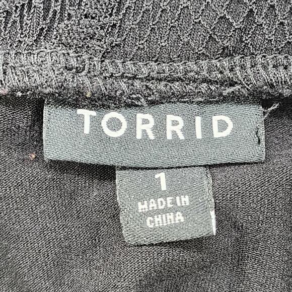 Torrid Skirt Womens 1  Plus Size 1 1X Black Lace Pleated Pull On Midi Lined - Picture 3 of 9